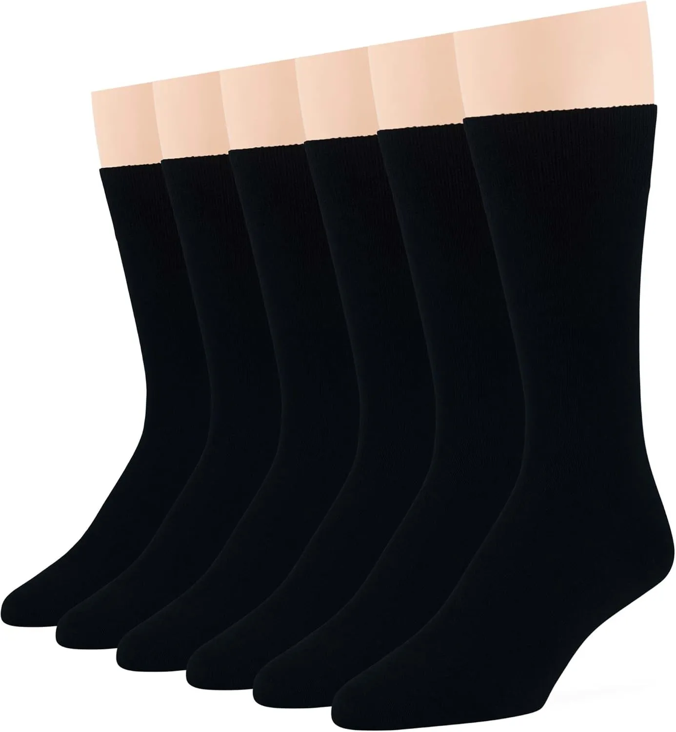 7BIGSTARS KINGDOM Men's Dress Socks Cotton-6 pack-XL-L-Big Tall-Brown Beige Blue Black Grey Khaki