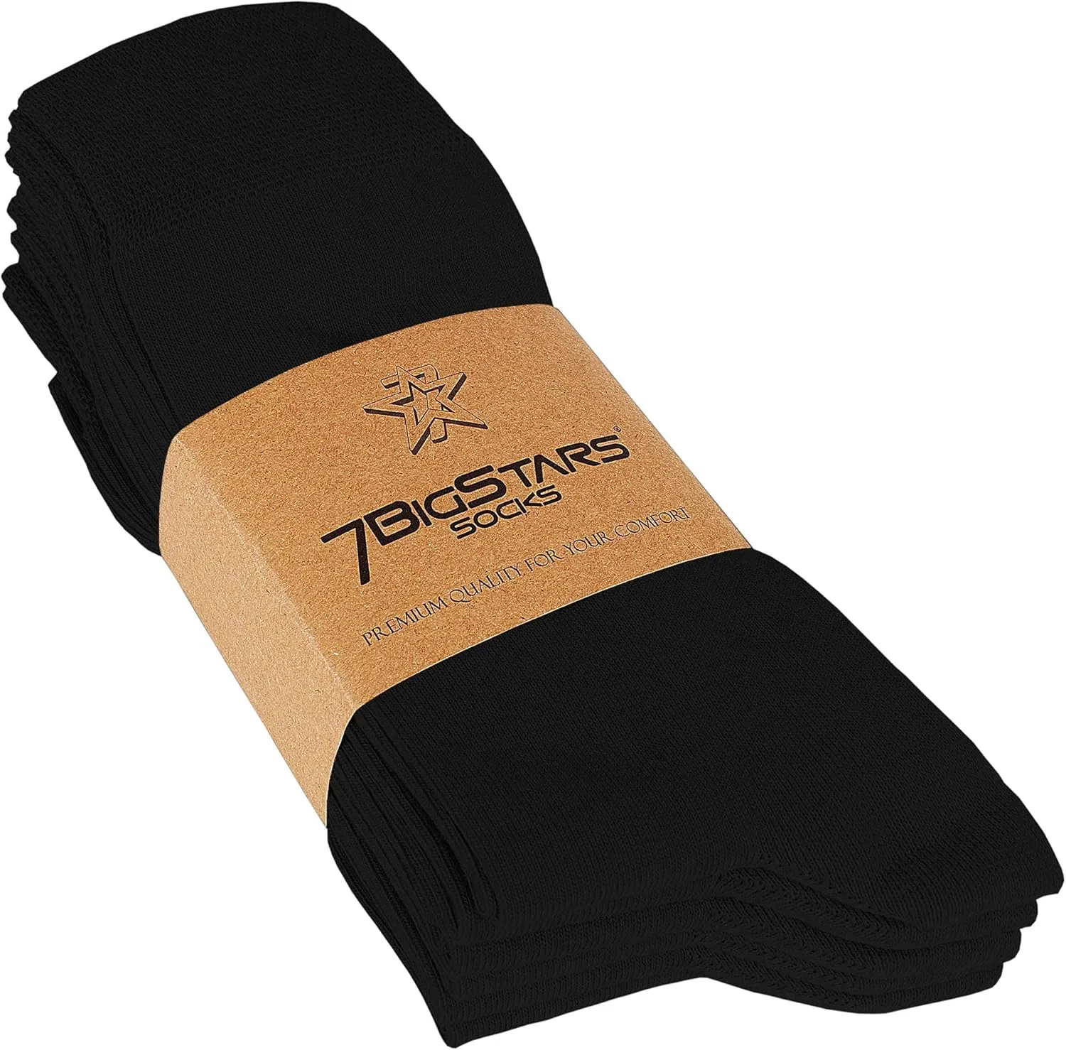 7BIGSTARS KINGDOM Men's Dress Socks Cotton-6 pack-XL-L-Big Tall-Brown Beige Blue Black Grey Khaki