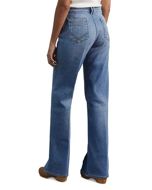 Blanche High Waist Flare Leg Jeans in Blue Gerard Darel color Blue