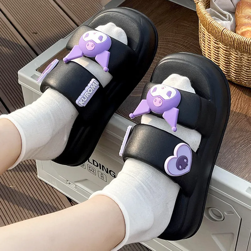 Cartoon Double Strap Chunky Sandals