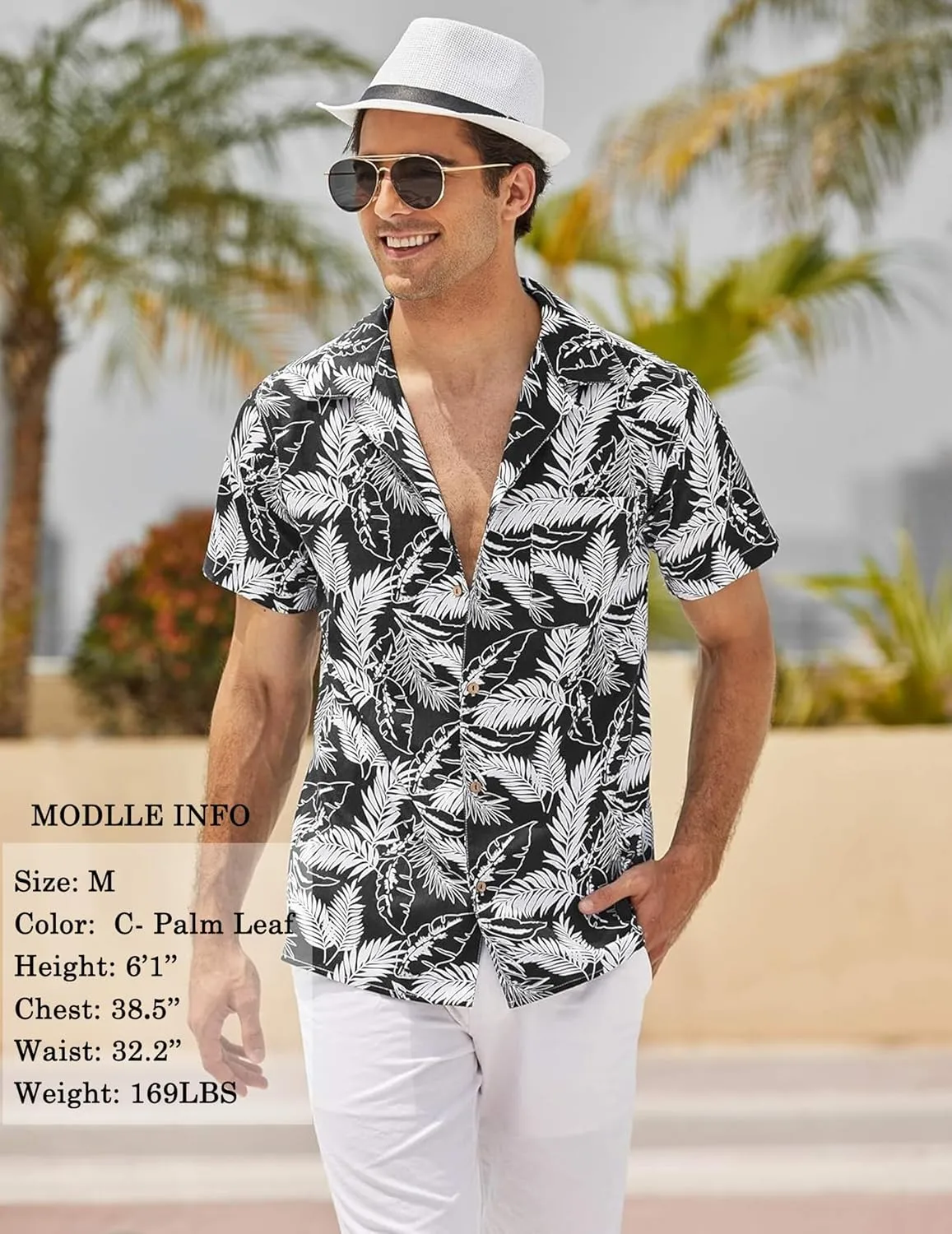 COOFANDY Mens Hawaiian Shirt Short Sleeve Buttoon Down Shirts Casual Tropical Floral Summer Linen Shirts