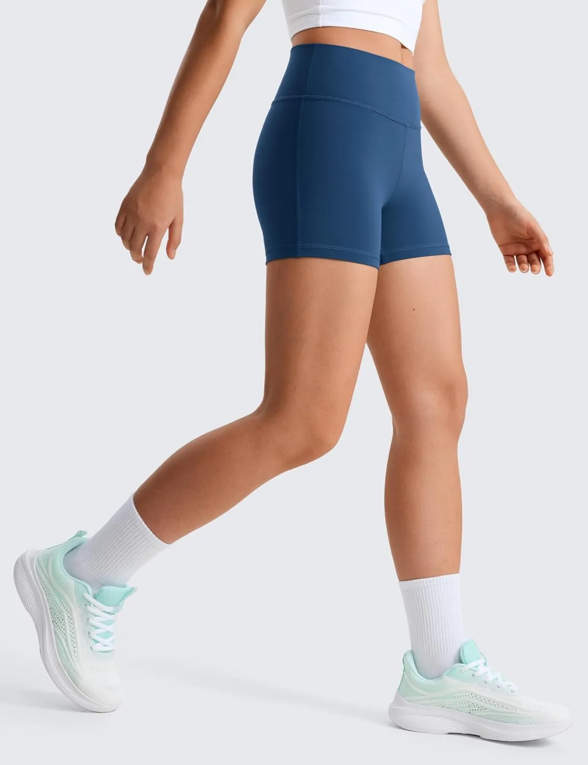 CRZ YOGA Girls Butterluxe Athletic Biker Shorts - Kids Teen High Waist Lounge Active Dance Yoga Running Buttery Soft