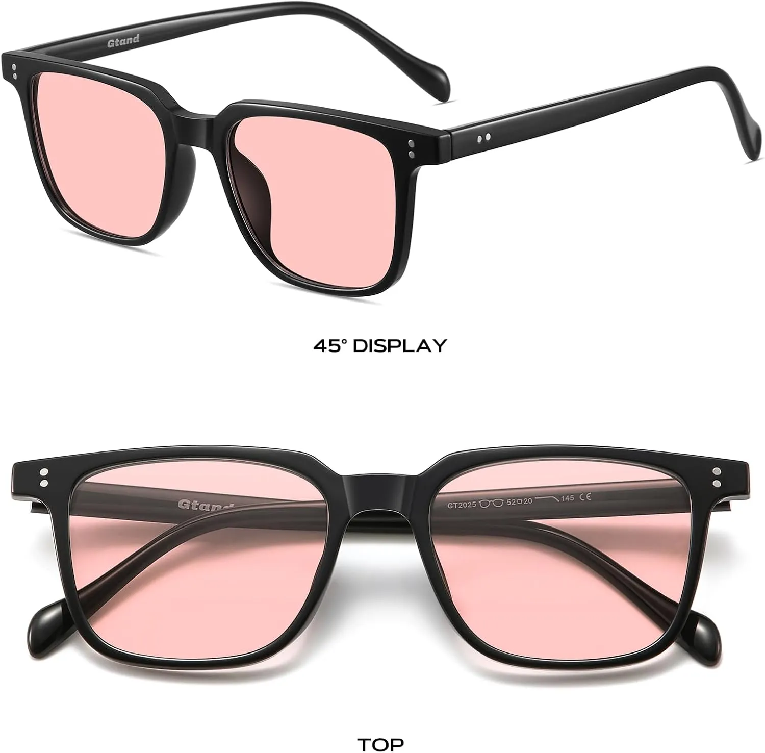 Gtand Unisex Vintage Retro Square Style Tinted Sunglasses For Men Women Fashion Rectangle Sun Glasses 52mm