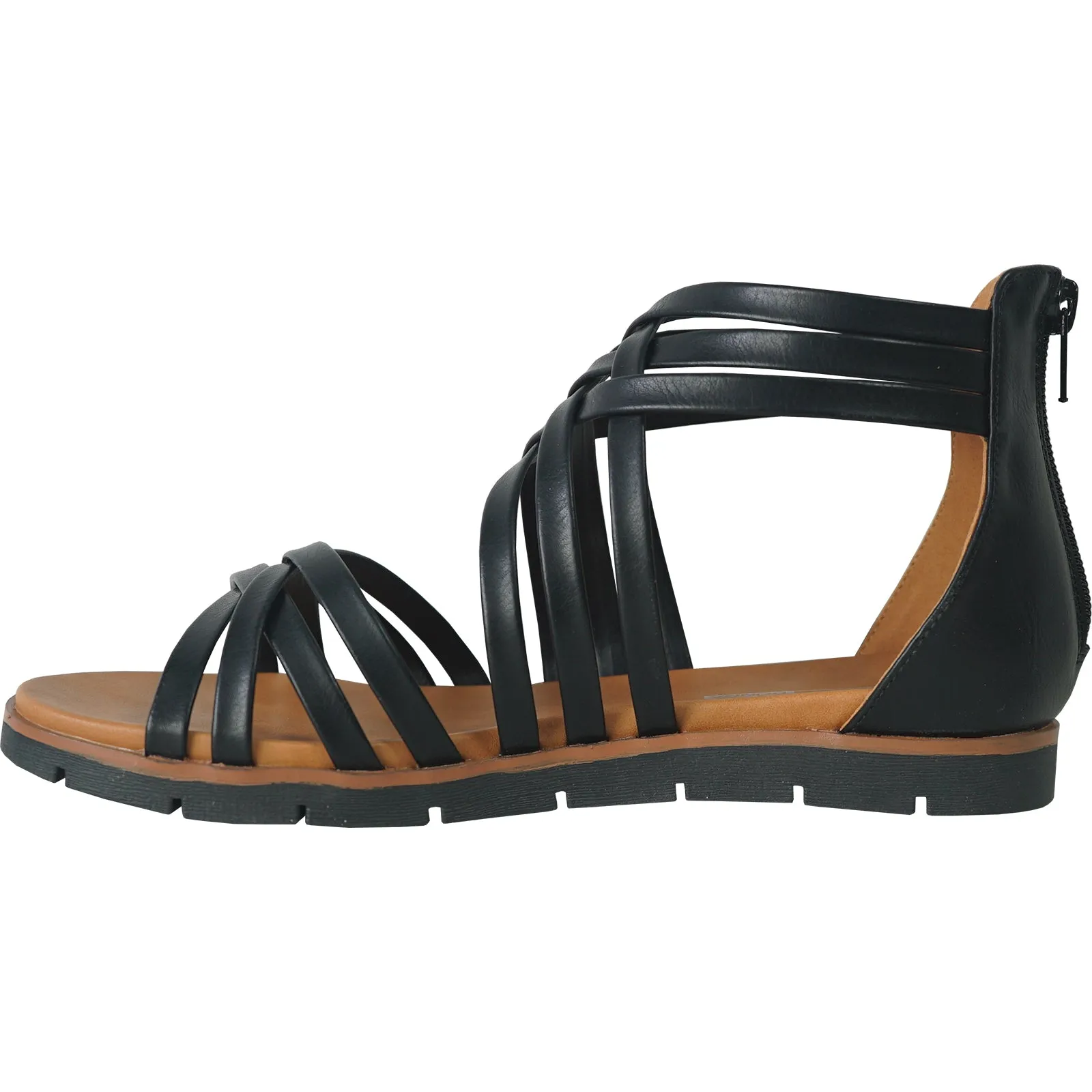 KOZI Women Sandal FIONA-2 Comfort Flat Sandal Black