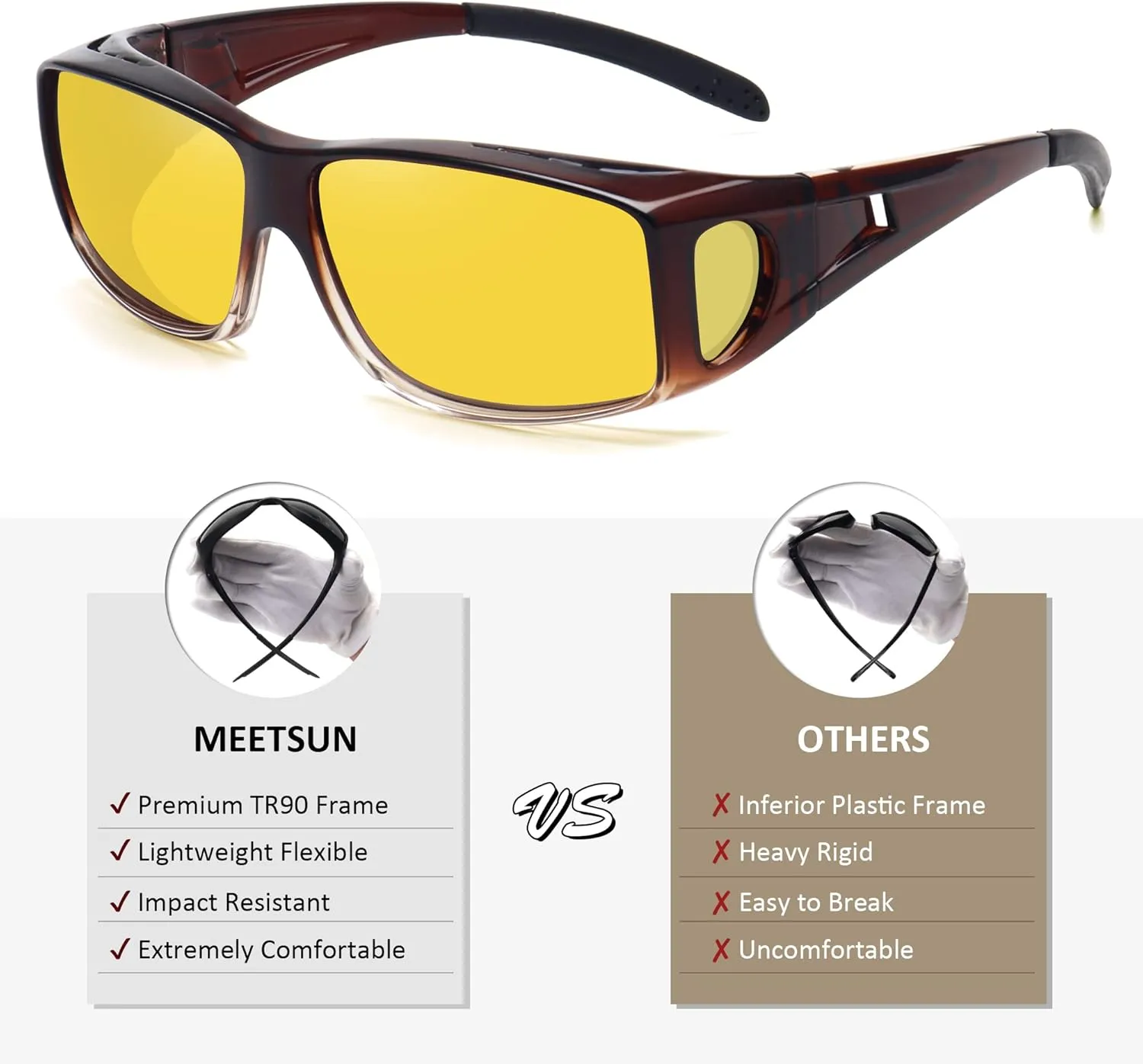 MEETSUN Fit Over Glasses Sunglasses for Men Women,Wrap Around Sunglasses Polarized UV400 Protection
