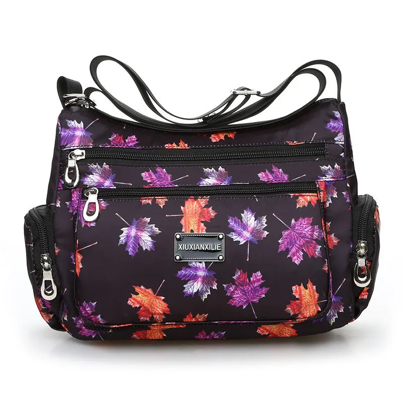 New Fashionable Printed Women's Shoulder Bag HOTan and NEWn Fashion Crossbody Bag Multi-Layer Mummy Bag Washed Nylon Cloth Bag Wholesale