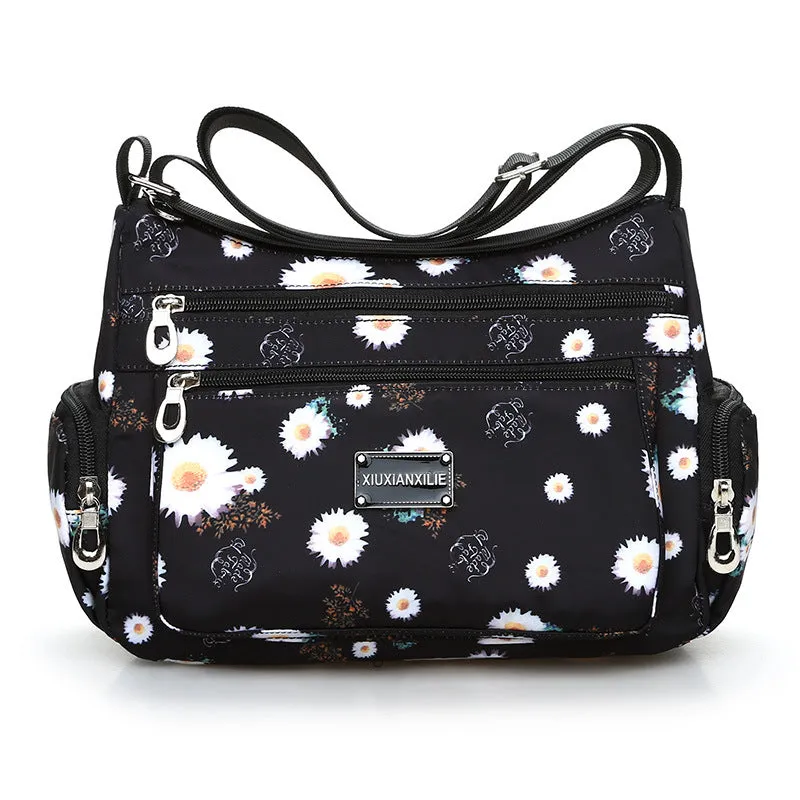 New Fashionable Printed Women's Shoulder Bag HOTan and NEWn Fashion Crossbody Bag Multi-Layer Mummy Bag Washed Nylon Cloth Bag Wholesale