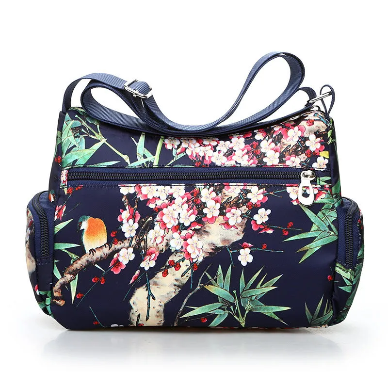 New Fashionable Printed Women's Shoulder Bag HOTan and NEWn Fashion Crossbody Bag Multi-Layer Mummy Bag Washed Nylon Cloth Bag Wholesale