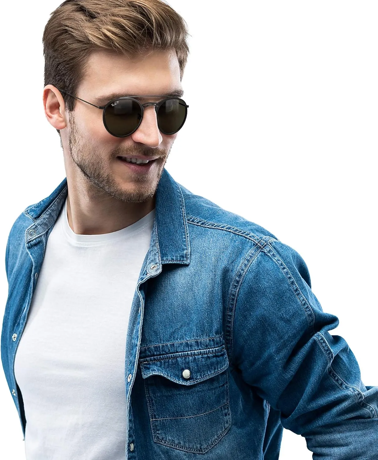 Ray-Ban RB3647N Double Bridge Round Sunglasses