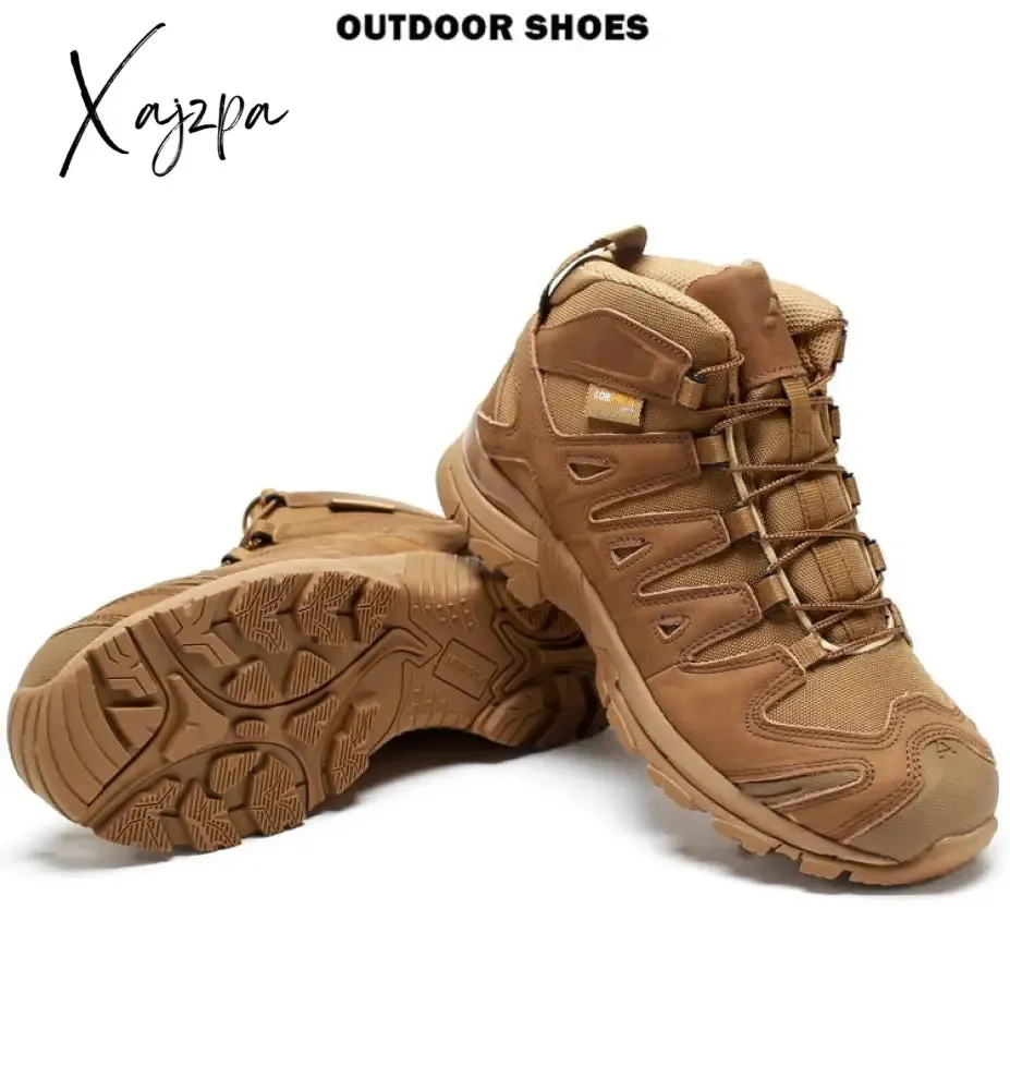 Xajzpa - Top Quality Men Hiking Boots New Autumn Winter Brand Outdoor Mens Sport Cool Trekking Mountain Man Climbing Athletic Shoes